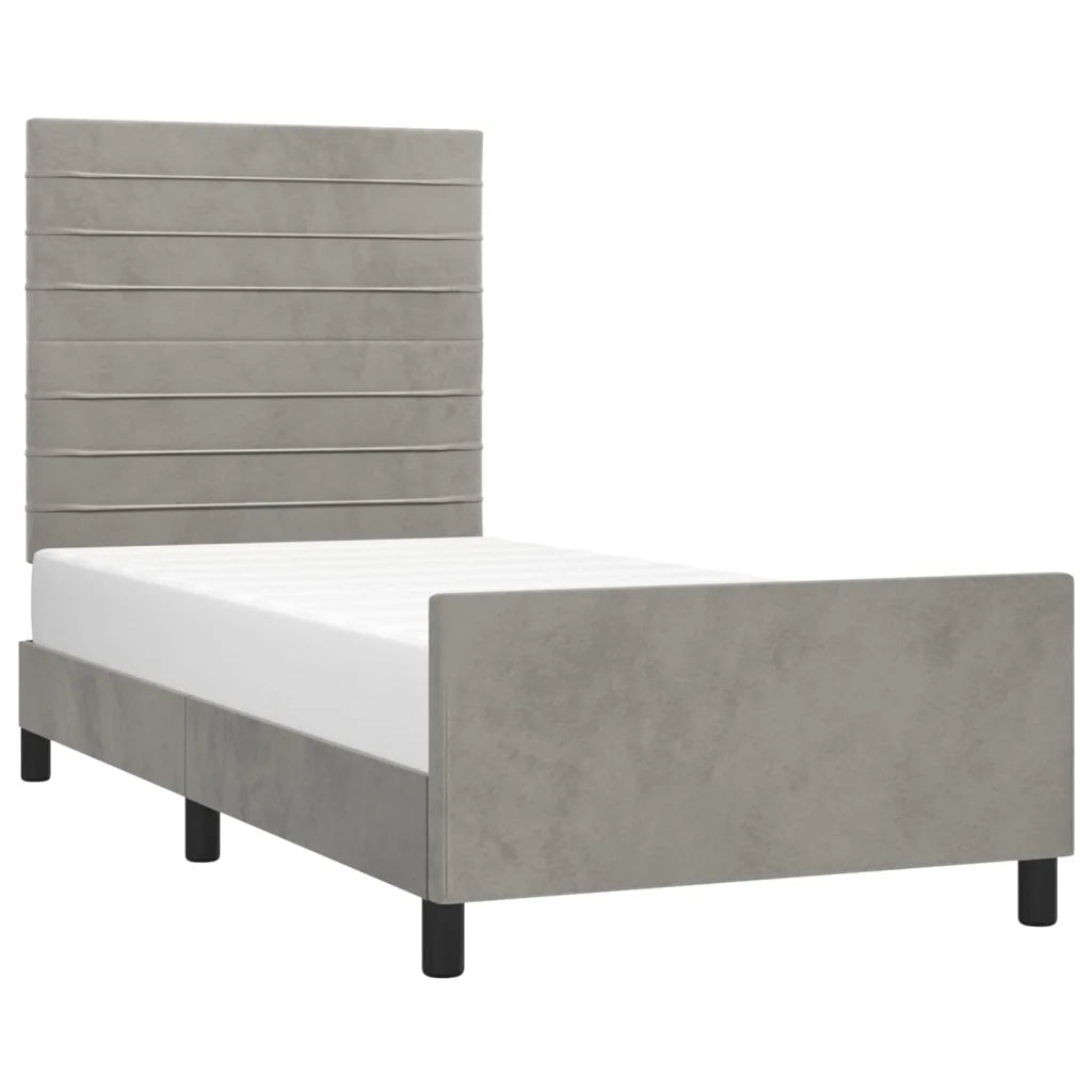 Giroletto senza Materasso Grigio Chiaro 80x200 cm Velluto