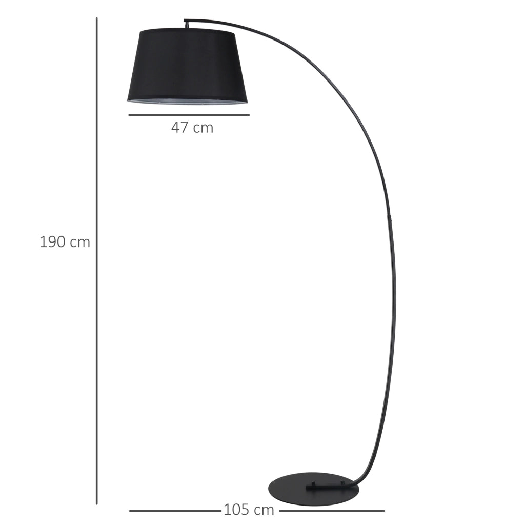 Lampada da terra ad arco ¨C zephmum ¨C metallo lin nero