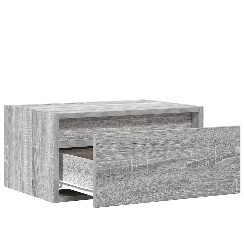 Comodini a Parete con luci LED 2 pz Grigio Sonoma 860222