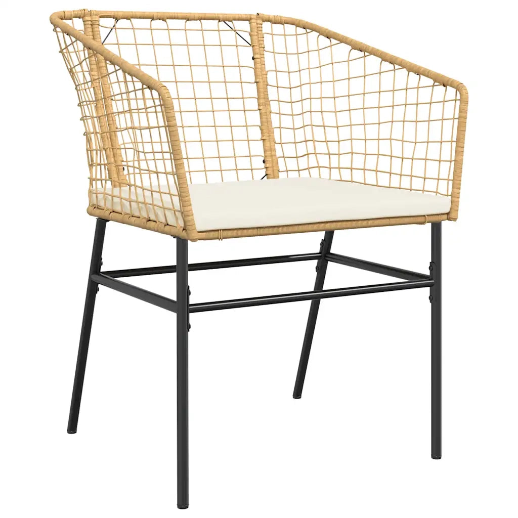 Set da Pranzo da Giardino 5pz con Cuscini Polyrattan Vetro 3334605