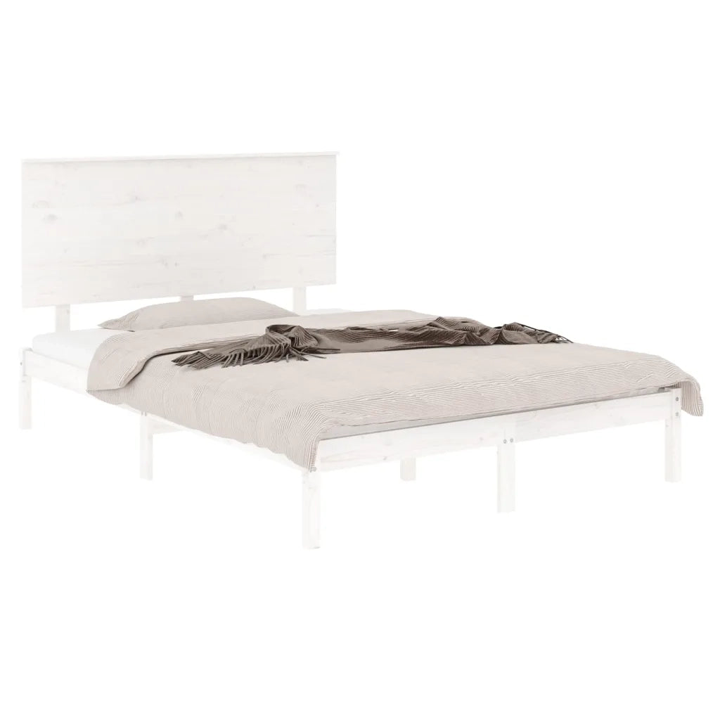 Giroletto senza Materasso Bianco 120x200 cm Legno Massello Pino 3104799