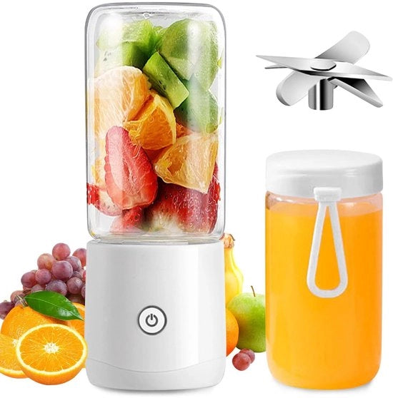 Mini blender portatile con 6 lame, caricabile via USB, 380ml Fresh