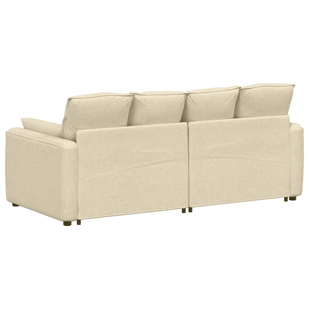 Divano Modulare con Cuscini Crema 3321123