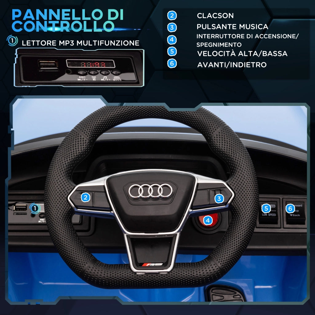 Auto Elettrica per Bambini ¨C Minimal ¨C Blu e Nero 103x58x41 cm