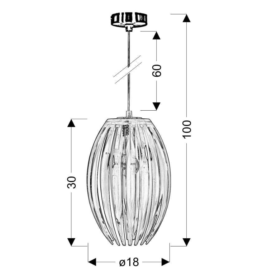 Lampada a sospensione Candellux Abuko Ø18 blu cromo