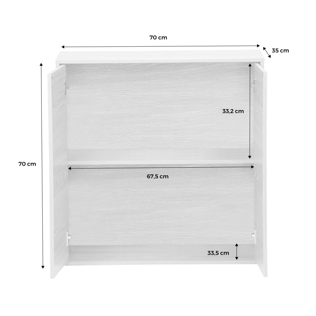 Modulo di stoccaggio con 2 ante, 70cm, noce