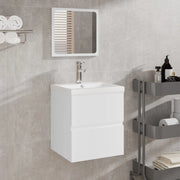 Mobile da Bagno con Lavabo e Specchio-Armadietto da bagno con Lavandino Bianco
