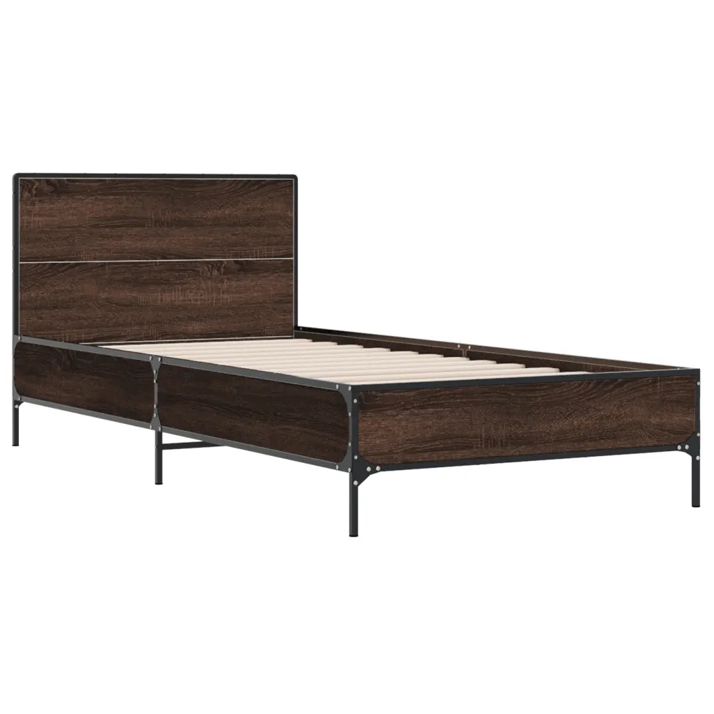 Giroletto Rovere Marrone 100x200 cm Legno Multistrato e Metallo 845526