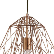 Sospensione Contemporanea Cage Geometrica Acciaio Rame 1 Luce E27