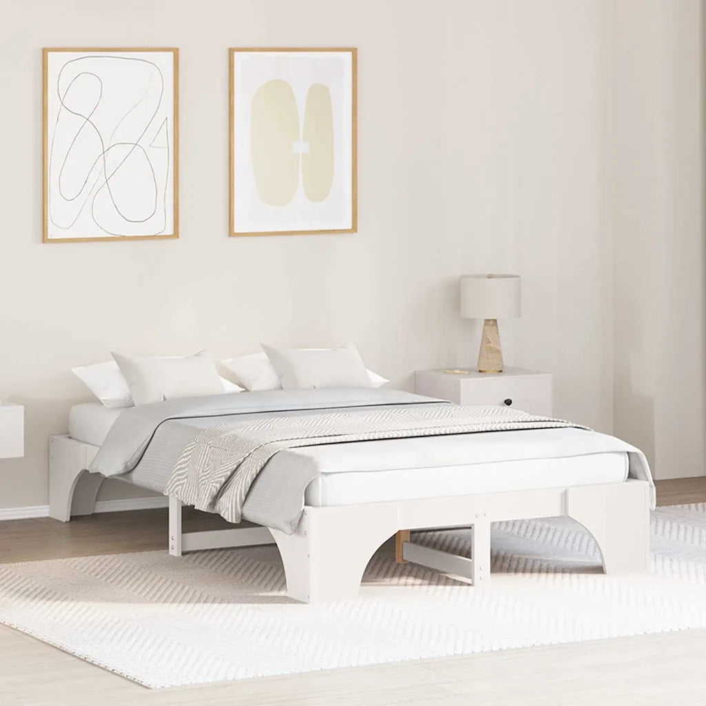Struttura del letto Bianco 120 x 200 cm Pino massello
