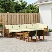Set di divani da esterno con cuscino 9 pcs Naturale e Crema 3382050
