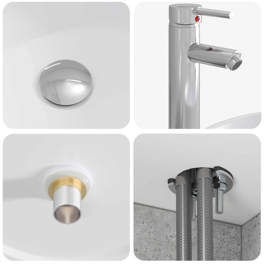 Set di Armadi da Bagno 4 pz Grigio Cemento Legno ingegnerizzato 3406546