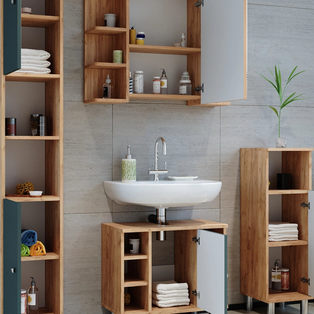 Vicco Set mobili bagno Verde 4 parti