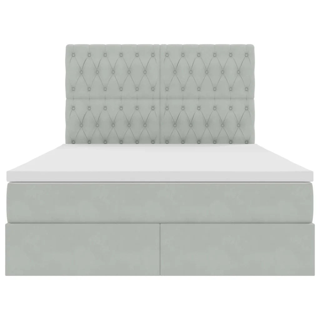 Letto con contenitore e materasso Grigio chiaro 140 x 190 cm 3372087