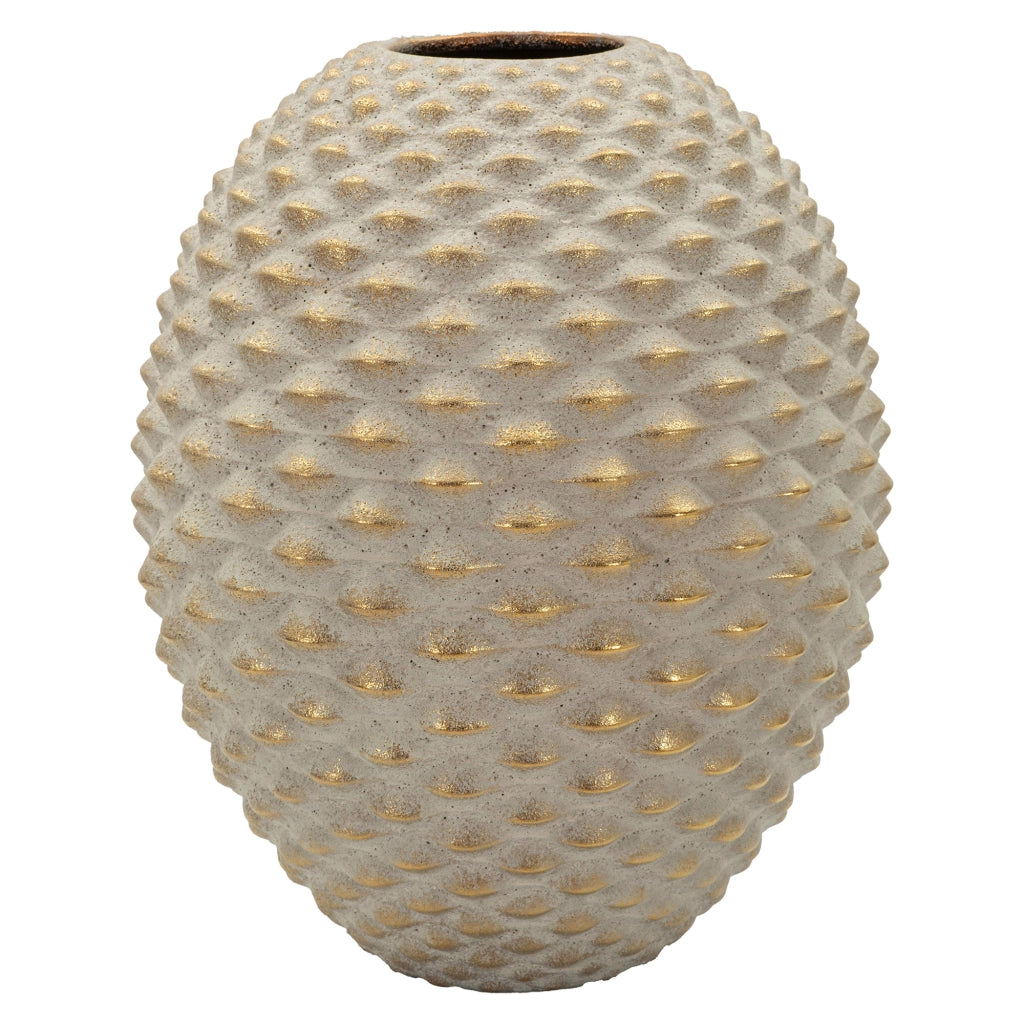 Dabari, Vaso Finitura Geometrica a Rilievo, Beige