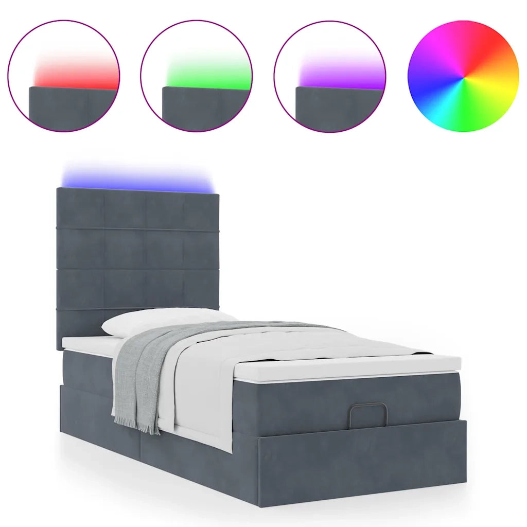 Struttura Letto Pouf con Materassi 100x200 cm Velluto 3314301