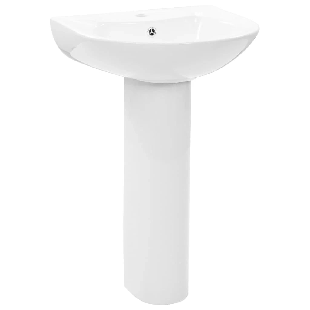 Lavabo freestanding con base in ceramica bianca bacino 52 cm bagno 02_0002567