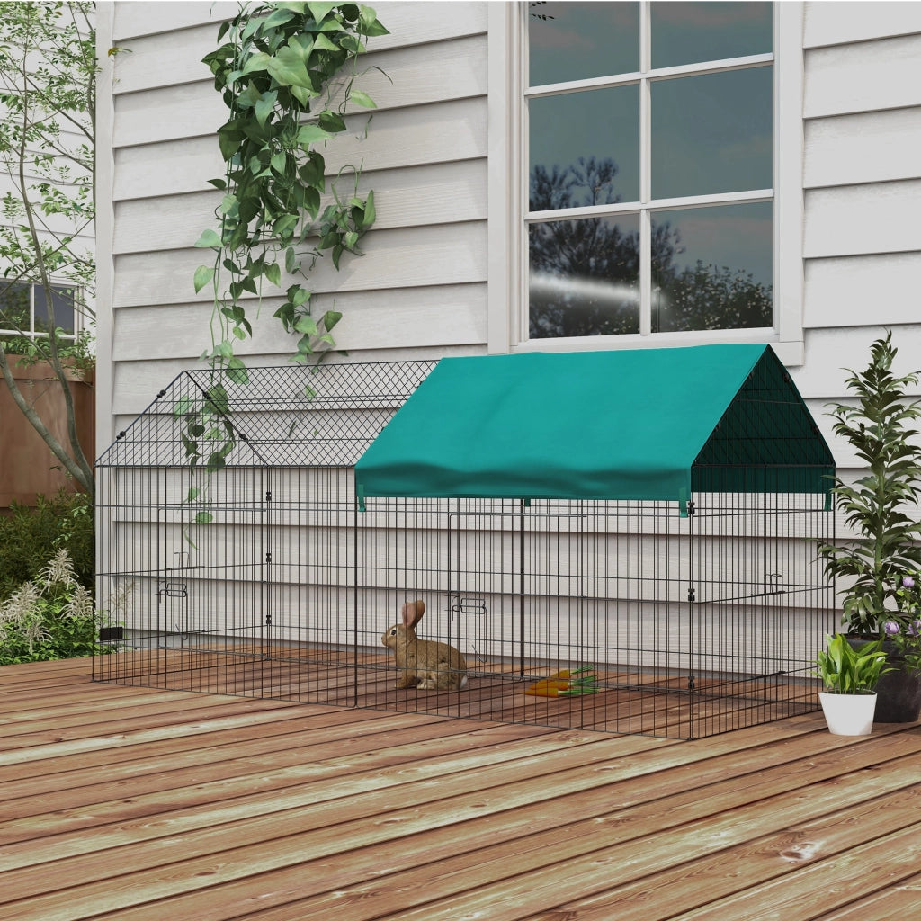 Casetta per Conigli da Giardino e Interno ¨C Minimal ¨C Verde 220x85x103 cm