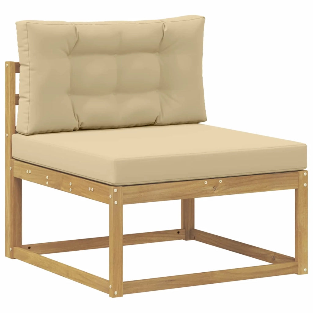 Set di divani da esterno 5 pz Bianco e Beige Poliestere 3386682
