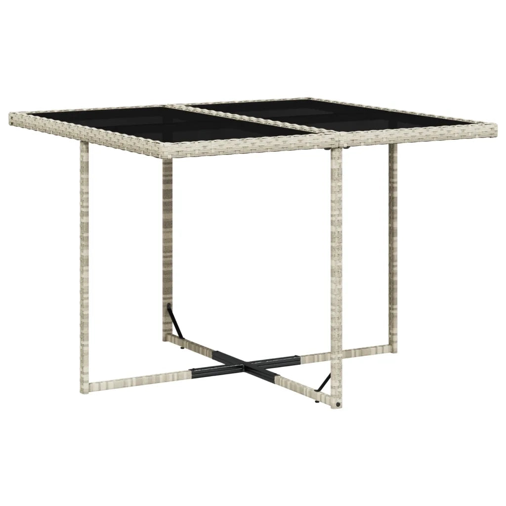 Set Pranzo da Giardino 9pz con Cuscini Grigio Chiaro Polyrattan 3277726