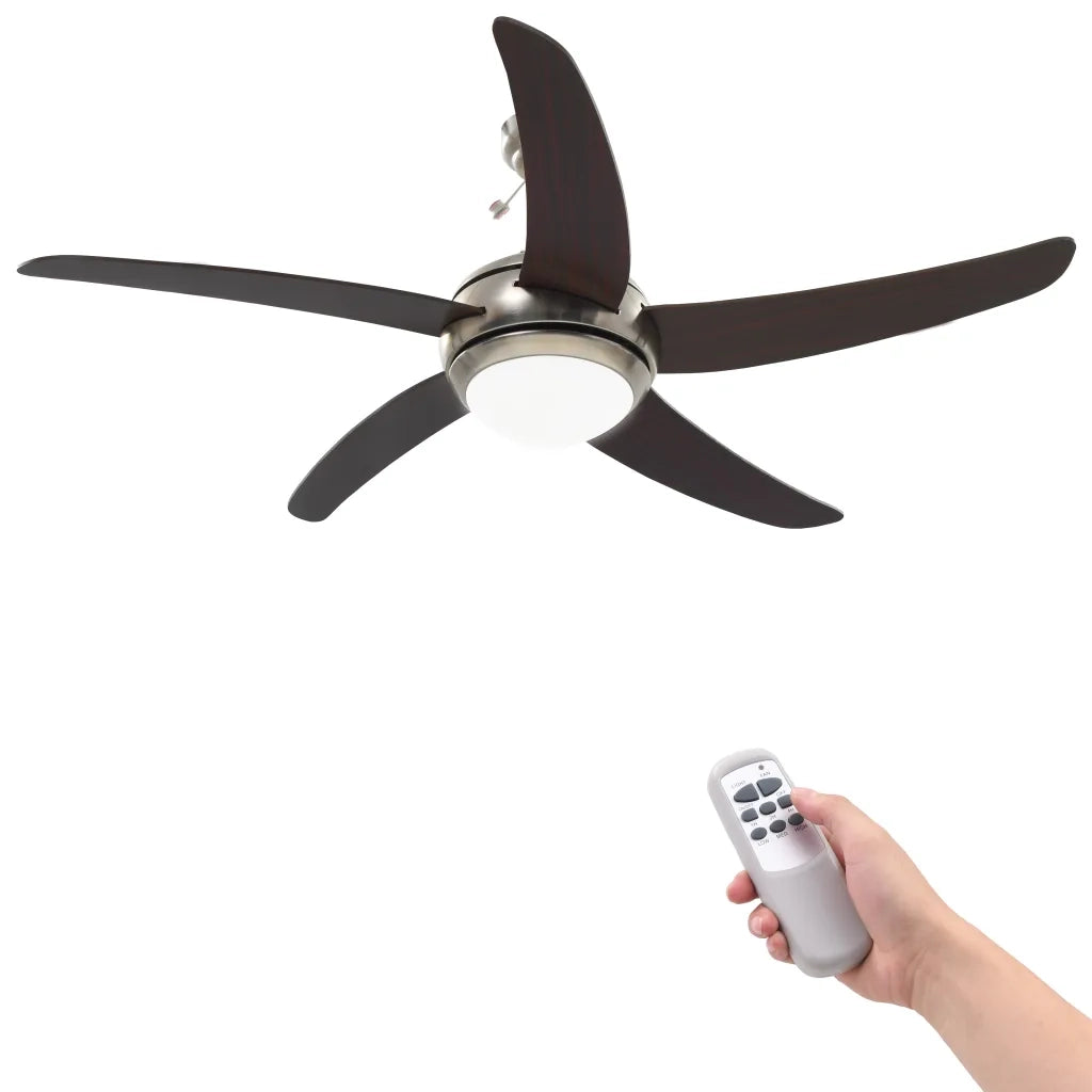Ventilatore da Soffitto Decorato con Luce 128 cm Marrone 50539