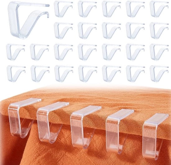 Clip per Tavolo 64 pezzi - Impermeabile - Sostegni per Tavolo - Per Interno/Esterno - Translucido Plastica