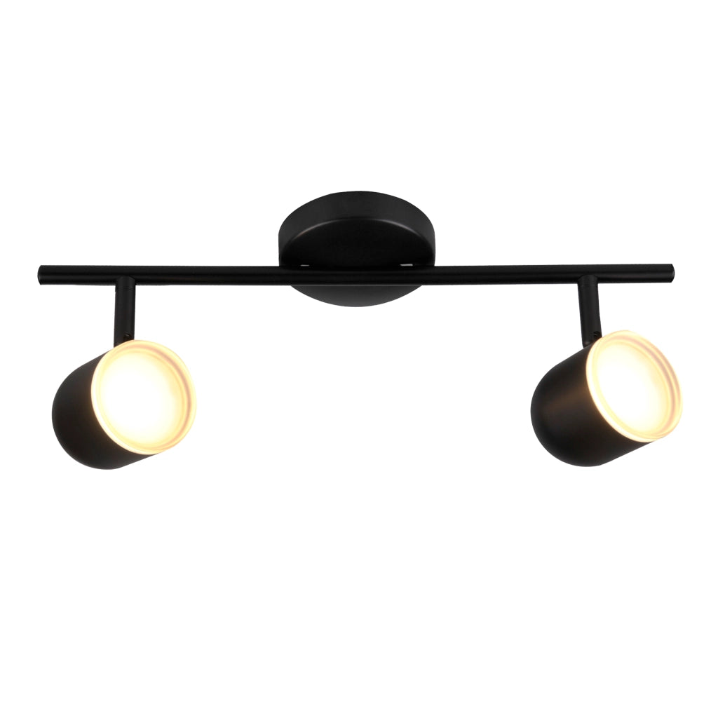 Applique/Plafoniera LED orientabile 2 luci nera 3000K Polux
