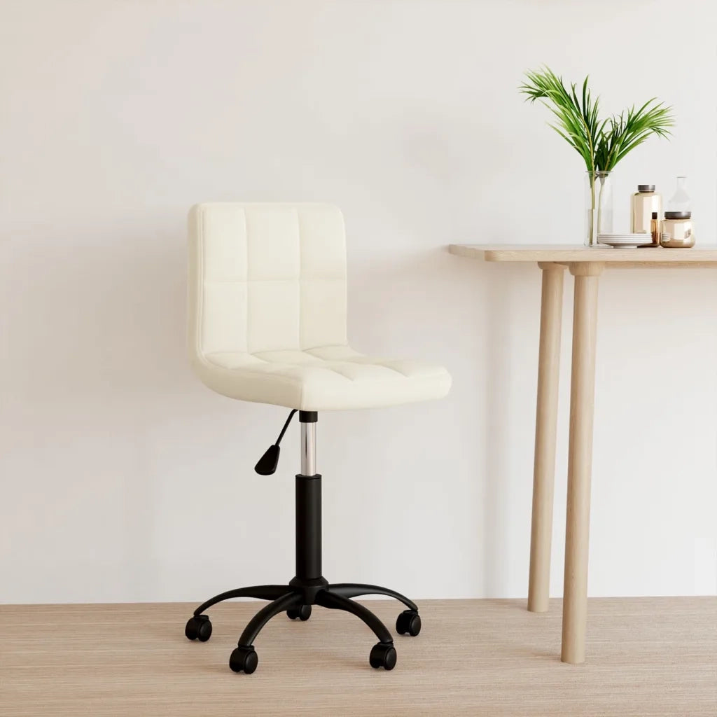 Sedia Girevole da Ufficio Crema in Velluto 334355