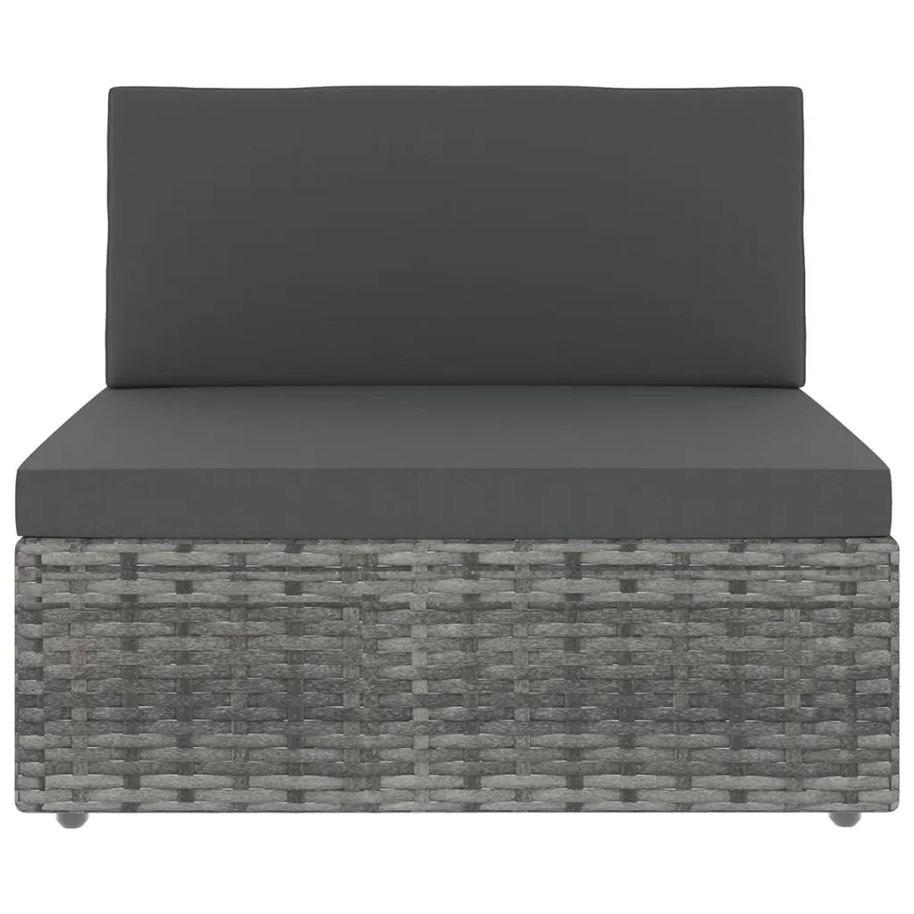 Set Divani da Giardino 14 pz con Cuscini in Polyrattan Grigio 3067188