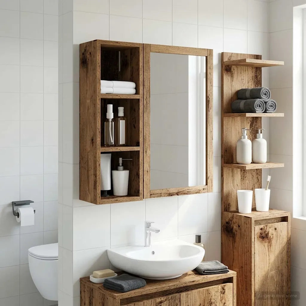 Armadio da bagno a muro Legno vecchio 20 x 16 x 62,5 cm 889309