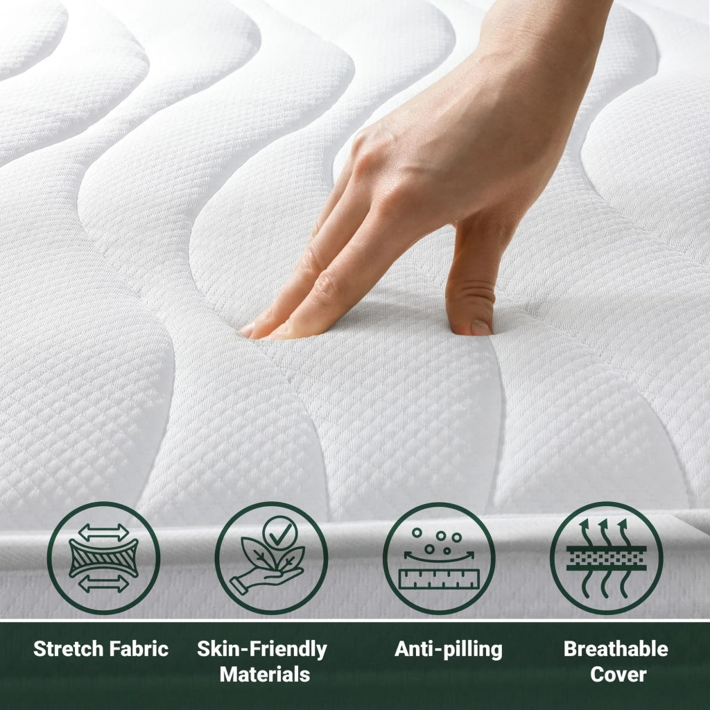 Materasso Singolo 80x190 cm in Memory Antibatterico | Altezza 16 cm | Rivestimento 3D Air in Fibra Ipoallergenica | Materasso Ortopedico a 7 Zone Differenziate Termosensibili