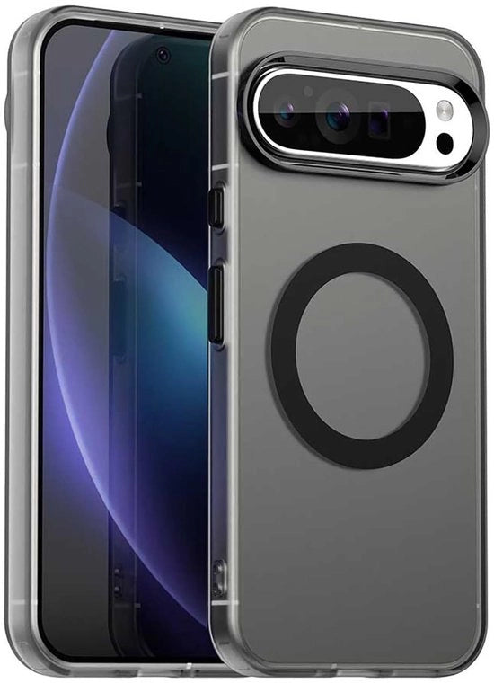 Coprioggetto Premium Transparante - Magnetico - Resistente allo Shock - Silicio Puro - Adatto per Google Pixel 9 Pro/9 5G - Custodia per Telefono