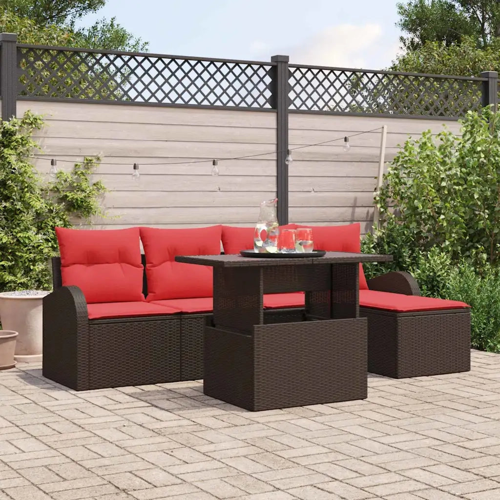 Set Divano da Giardino 6 pcs Marrone polyrattan 3348630