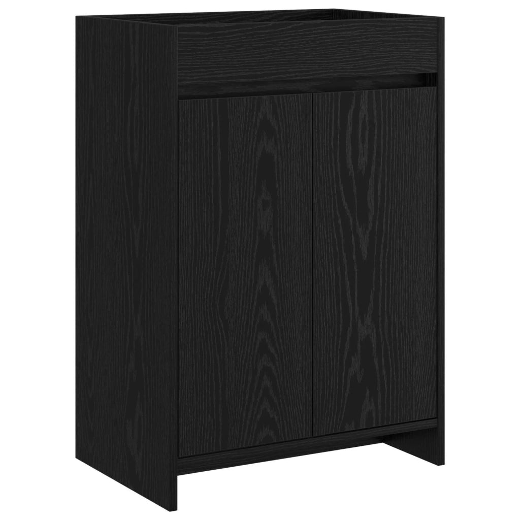 Mobiletto da Bagno Sotto Lavabo Rovere Nero 56 x 37,5 x 81 cm 890777