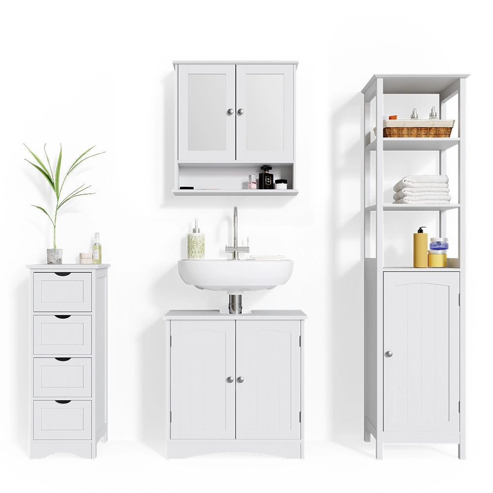 Vicco Set mobili bagno Bianco 4 parti