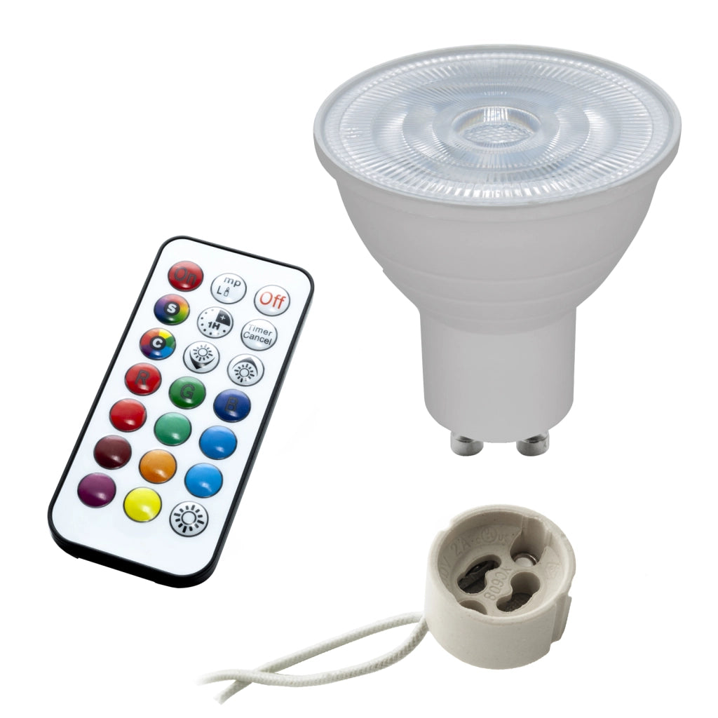 Faretto LED cromoterapia lampada GU10 6W incasso 65mm luce centro estetico abbronzante 230V NERO LUCE RGBW 6000K