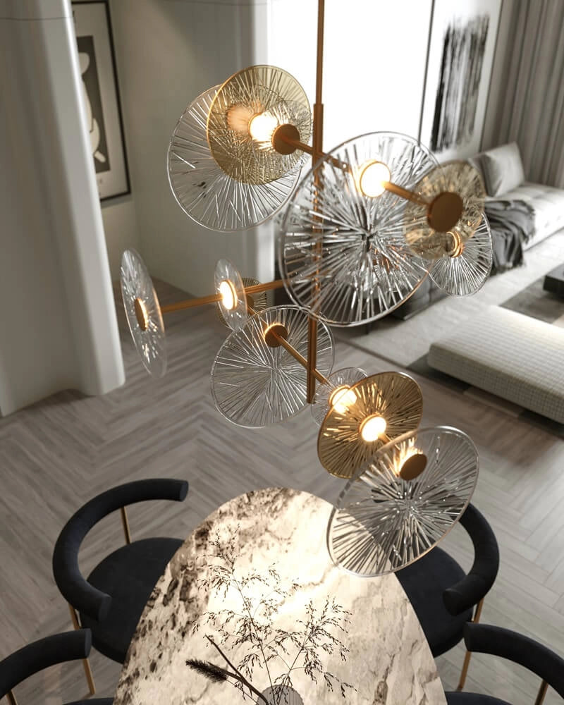 Lampadario Maxlight Allure anelli vetro LED 70W Ø60