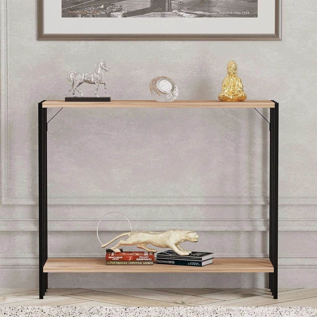 Ravello, Consolle un Ripiano, 90x26x74h cm Nero