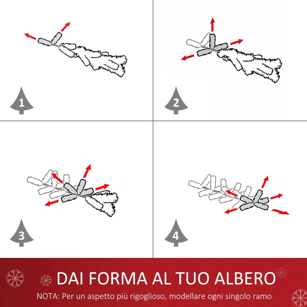 Albero di Natale Artificiale da Tavolo 60 cm 73 Rami 15 LED  Verde