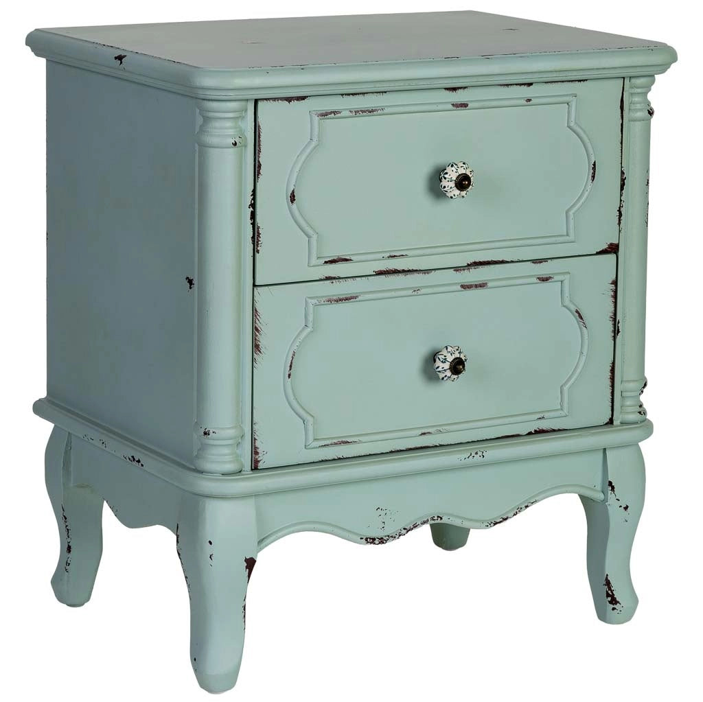 Comodino in legno a 2 cassetti 50x36x55h cm