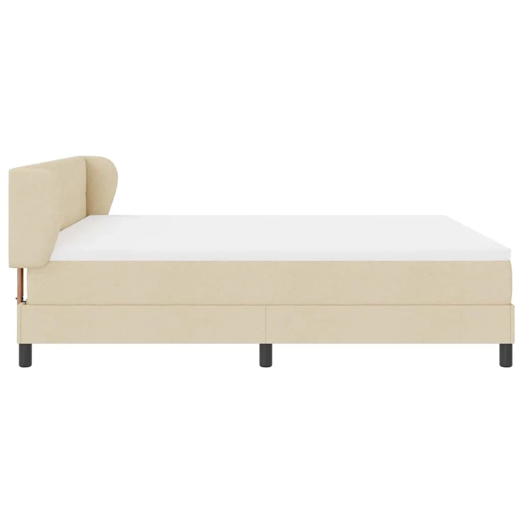 Letto a molle con materasso Crema 180 x 200 cm Tessuto 3340043