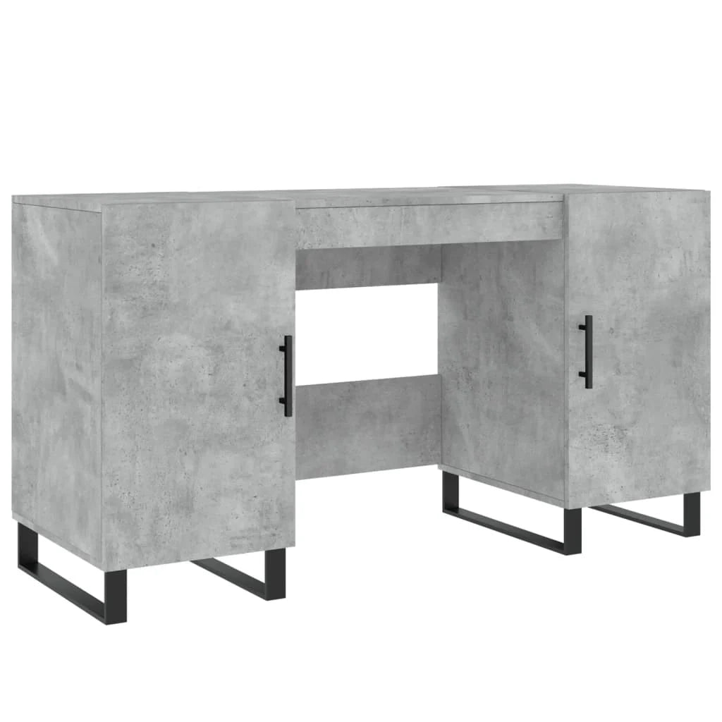 Scrivania tavolo postazione di lavoro mobile per computer studio 140 x 50 x 75 cm legno ingegnerizzato grigio 02_0023841