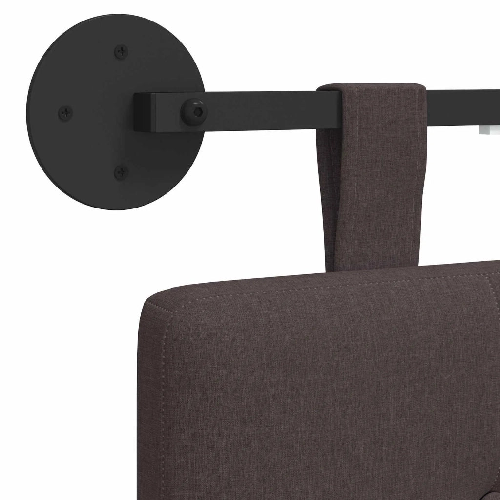 Testiera | Testata sospesa Con luce LED Marrone Scuro Tessuto