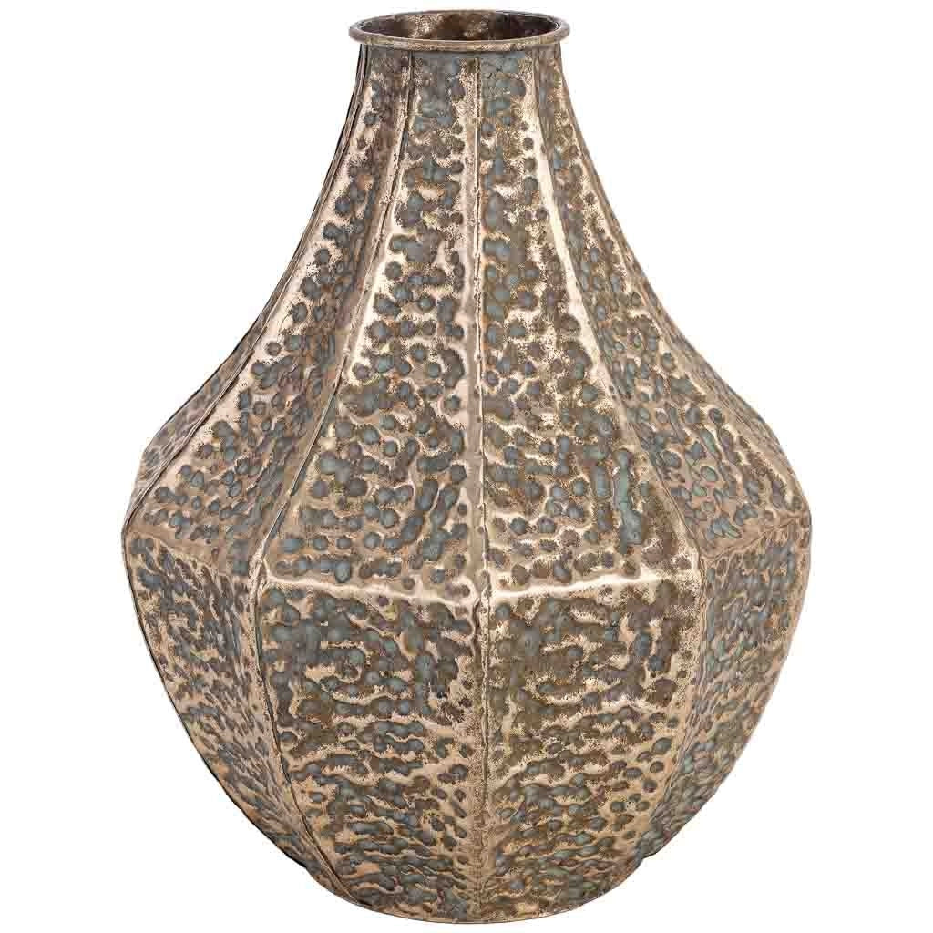 Vaso in metallo dorato 28,5x28,5x37 cm (altezza)