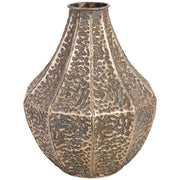 Vaso in metallo dorato 28,5x28,5x37 cm (altezza)