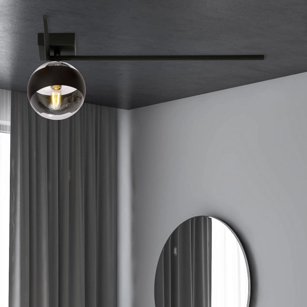 Plafoniera Emibig Imago nera trasparente 1xE14 50cm