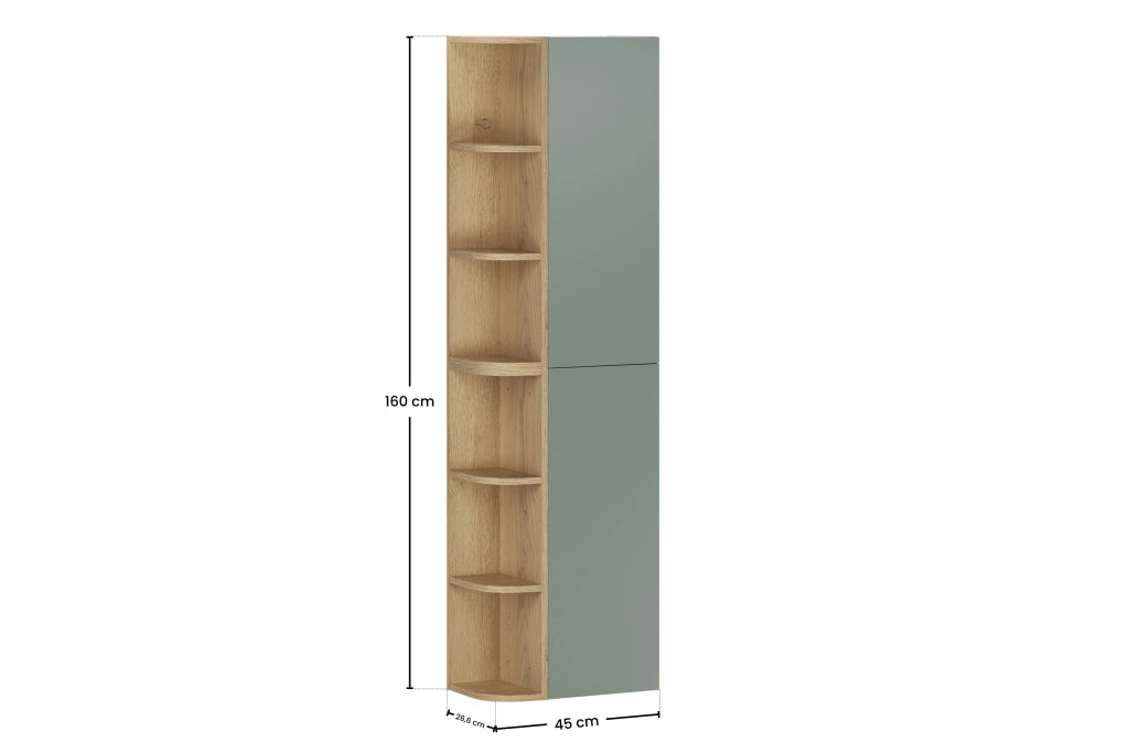 Set mobili bagno con półsłupkiem e regałem Aster Green 45 cm
