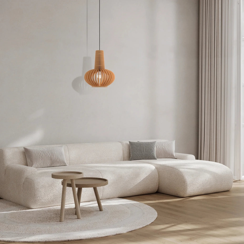 Maytoni Sospensione moderna Roots 1 luce E27 nero metallo legno