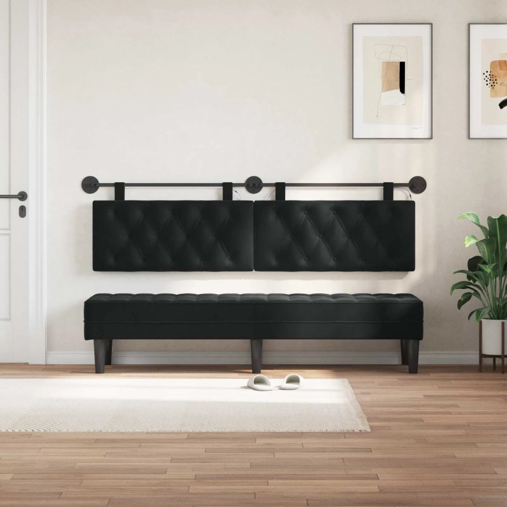 Testiera sospesa Con luce LED Nero Velluto 3424699