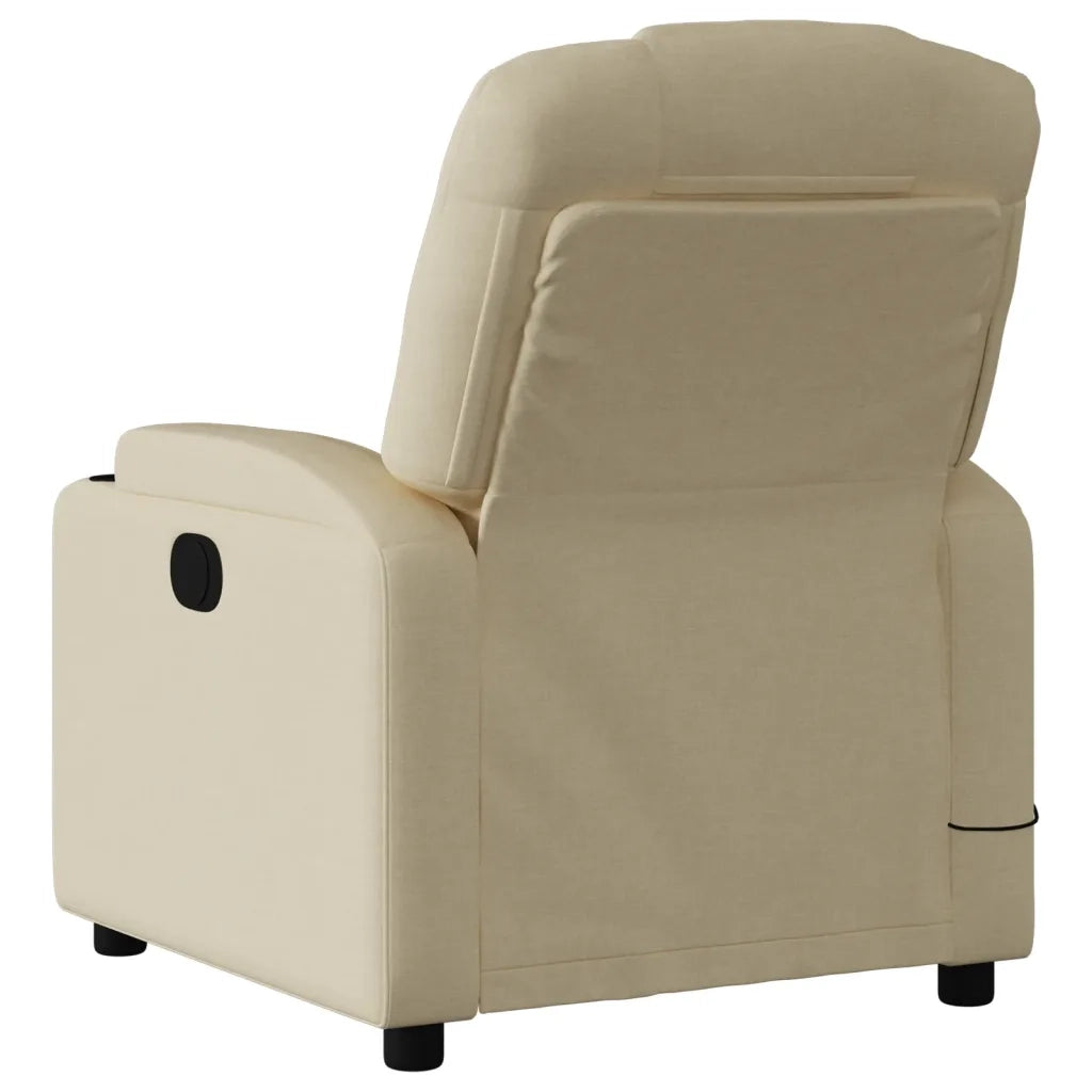 Poltrona | Sedia Relax Reclinabile in Tessuto Crema